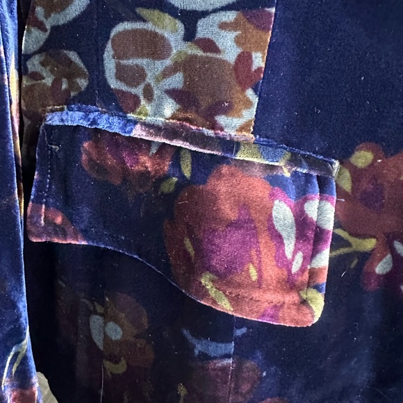 SUNDANCE Rose Garden Blue Floral Velvet Blazer size 10 - Picture 11 of 11